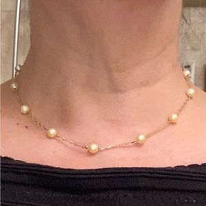 14k yellow gold pearl necklace